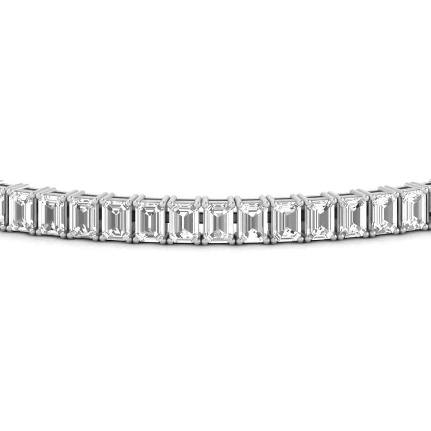 20 CTW Emerald Cut Created Moissanite Tennis Bracelet | 14K Gold Plated | VVS Clarity