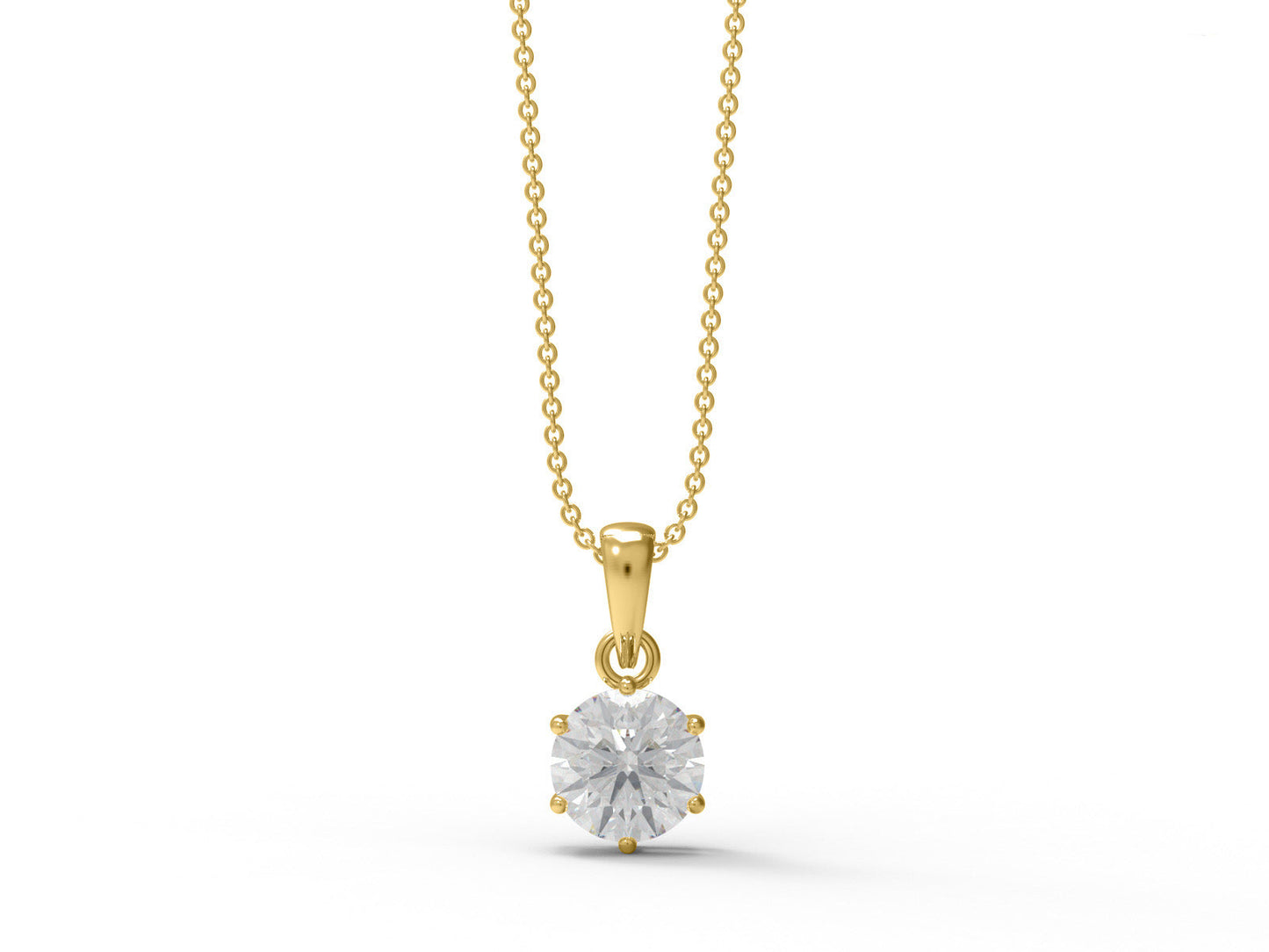 Moissanite Solitaire Pendant - 925 Sterling Silver