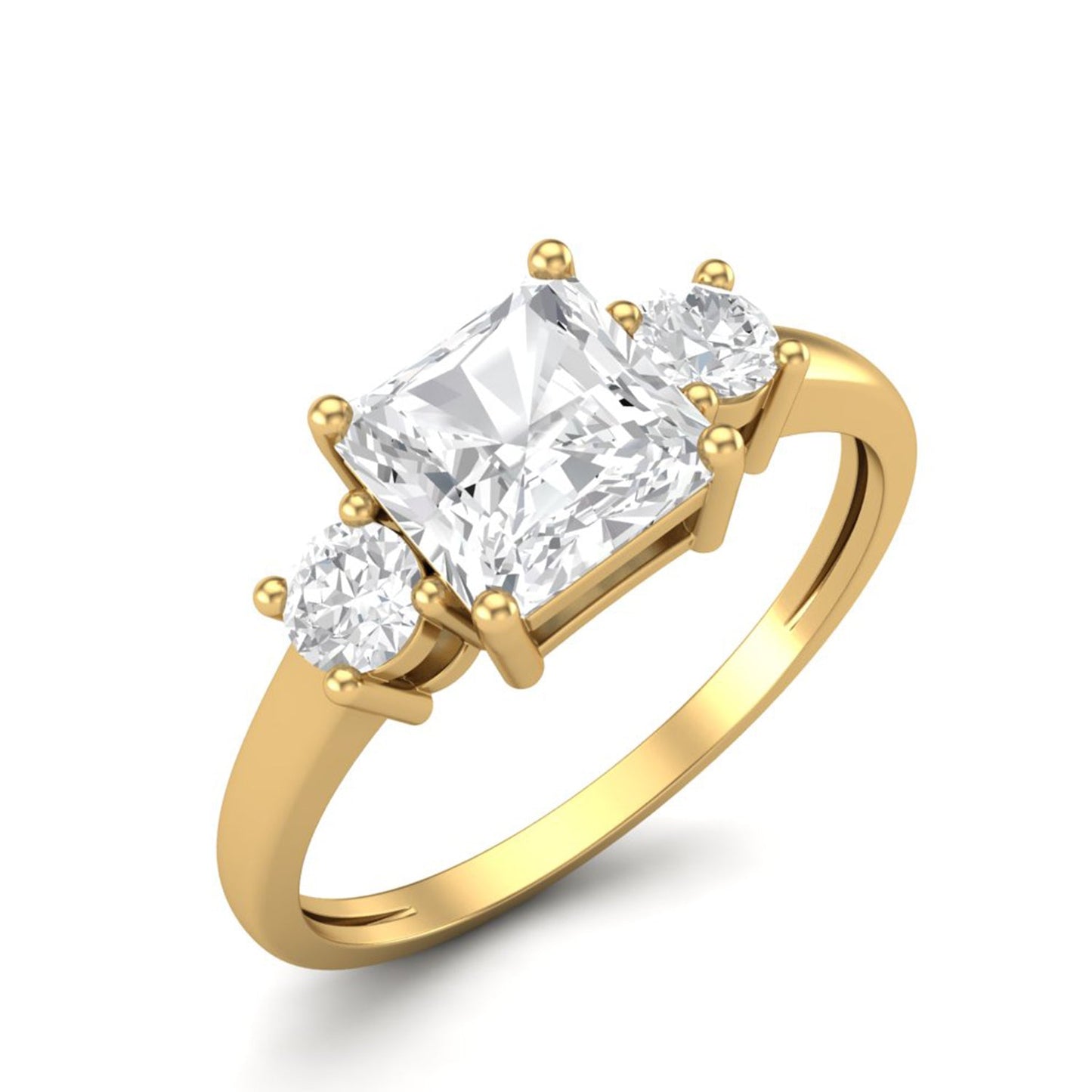 Moissanite Three-Stone Classic Ring – Sterling Silver