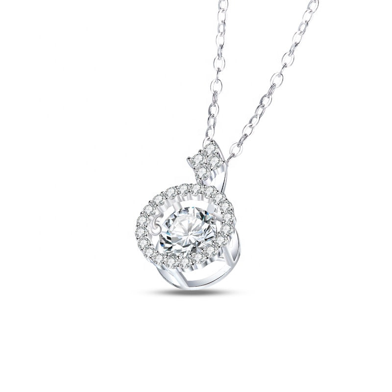 925 Sterling Silver Pendant For Women Jewelry Moissanite Diamond Necklace with Twinkle Setting Moissanite Stone