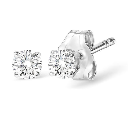 1/2 CTW Lab Grown Diamond Solitaire Stud Earrings Set In 14K Gold