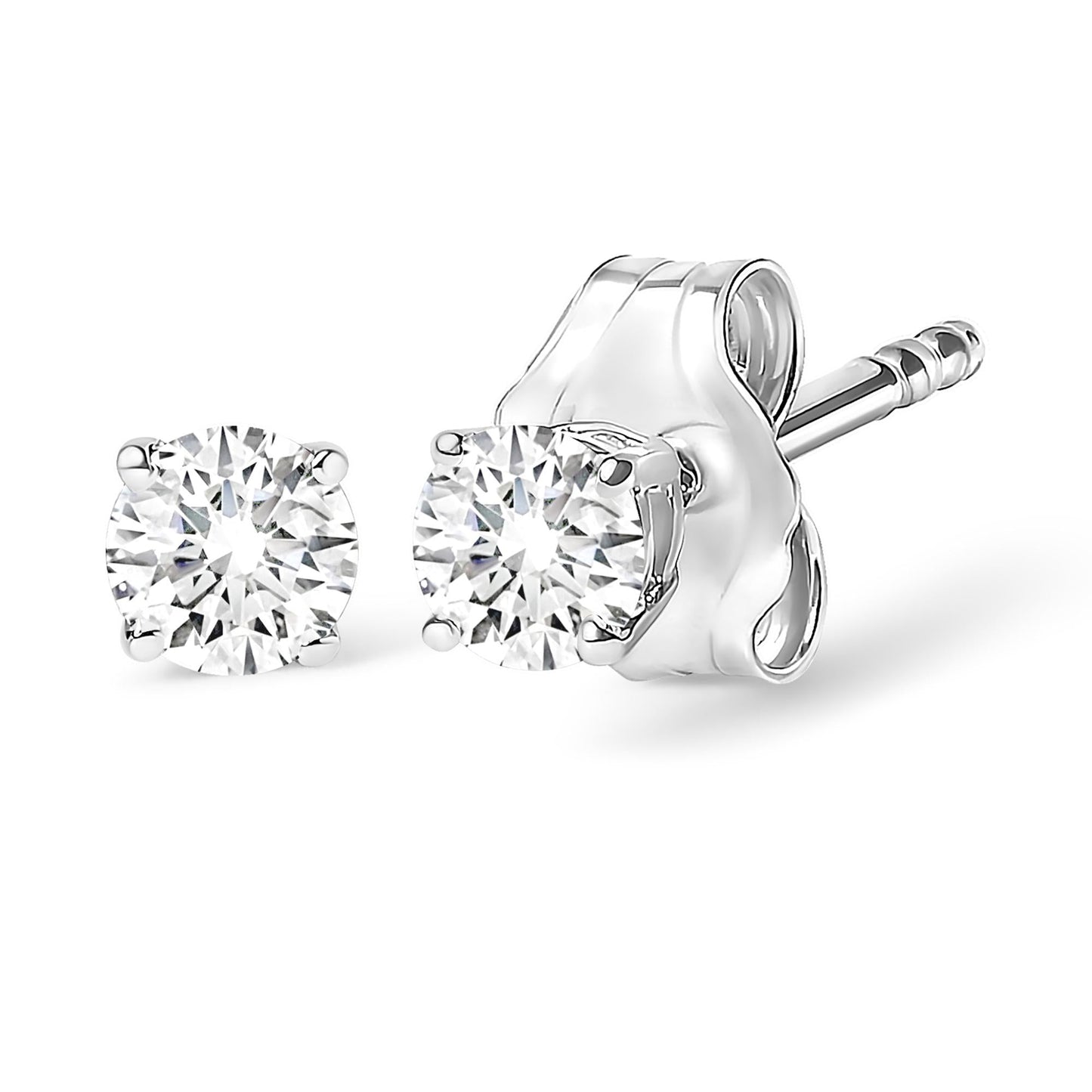 1/2 CTW Lab Grown Diamond Solitaire Stud Earrings Set In 14K Gold