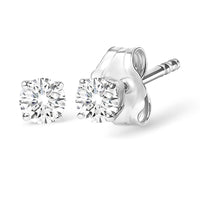 1/2 CTW Lab Grown Diamond Solitaire Stud Earrings Set In 14K Gold