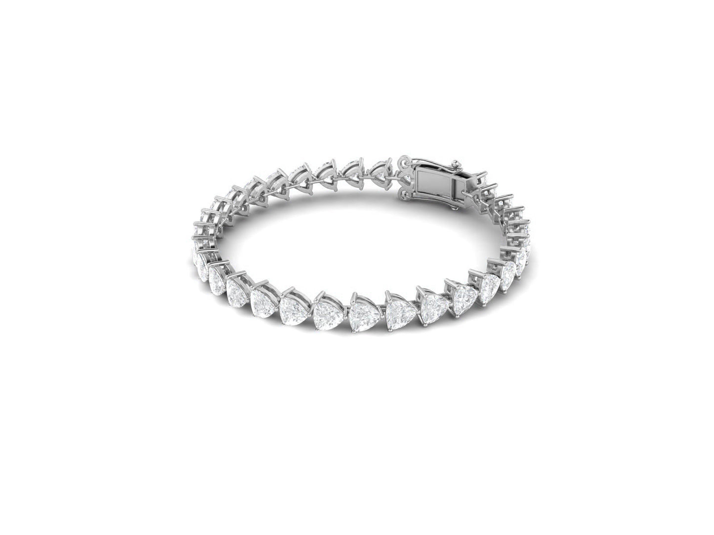 10 CTW Trillion Moissanite Tennis Bracelet