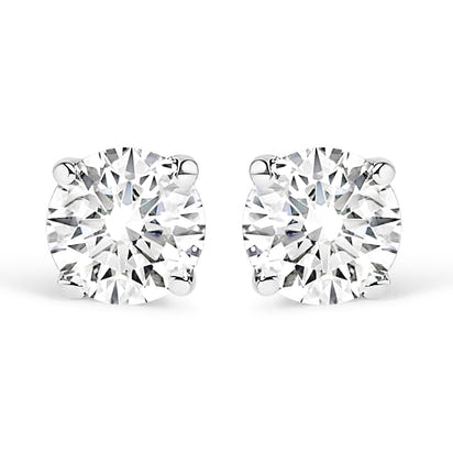 1/2 CTW Lab Grown Diamond Solitaire Stud Earrings Set In 14K Gold