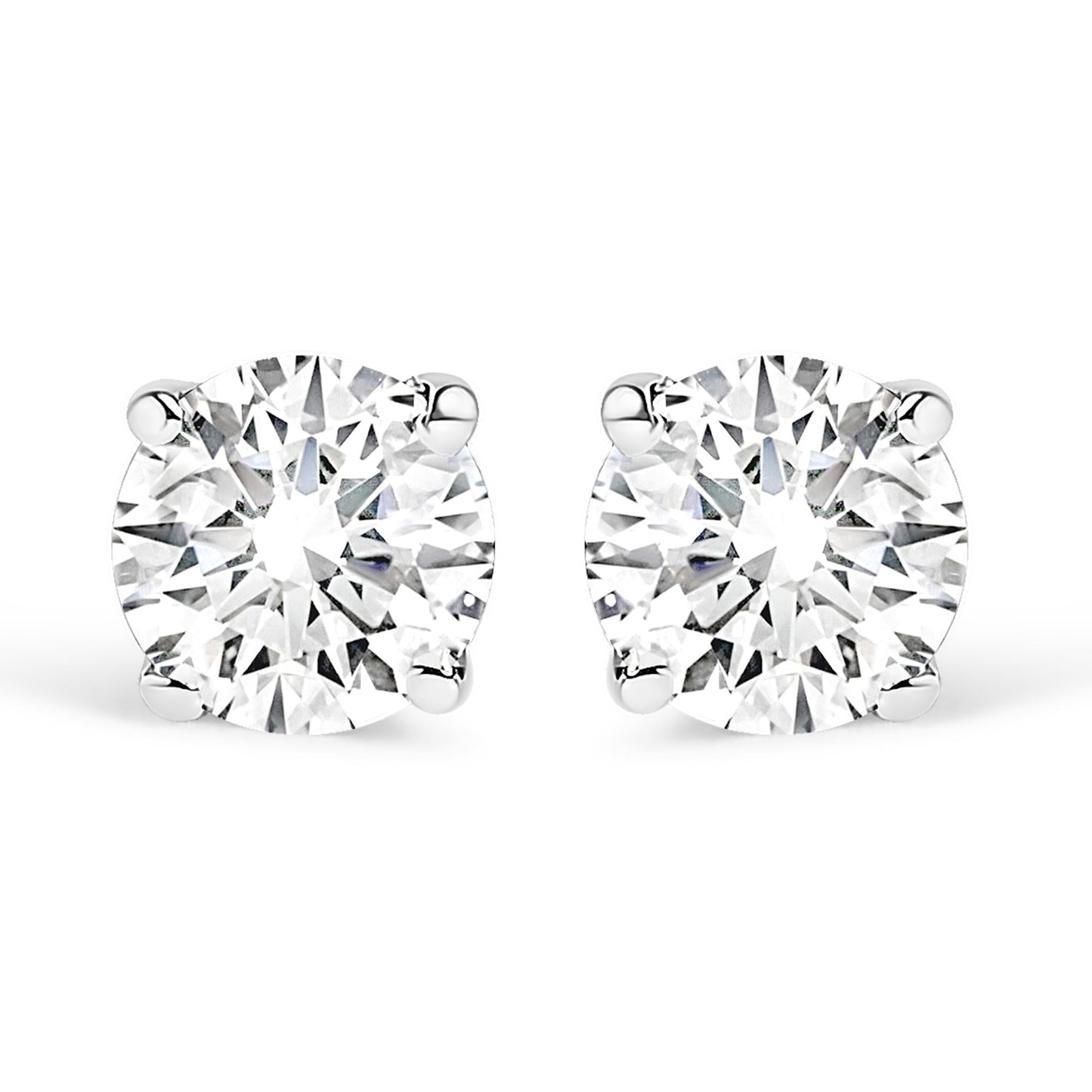 1/2 CTW Lab Grown Diamond Solitaire Stud Earrings Set In 14K Gold