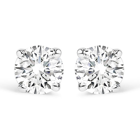 1/2 CTW Lab Grown Diamond Solitaire Stud Earrings Set In 14K Gold