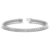 20 CTW Emerald Cut Created Moissanite Tennis Bracelet | 14K Gold Plated | VVS Clarity
