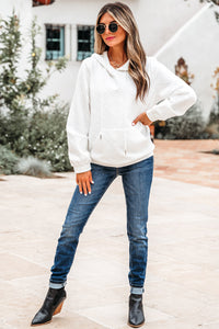 Magnolia Cable Lattice Texture Kangaroo Pocket Hoodie-4