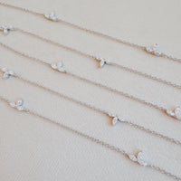 Marquise Moissanite Station Necklace - Gold Plated Sterling Silver