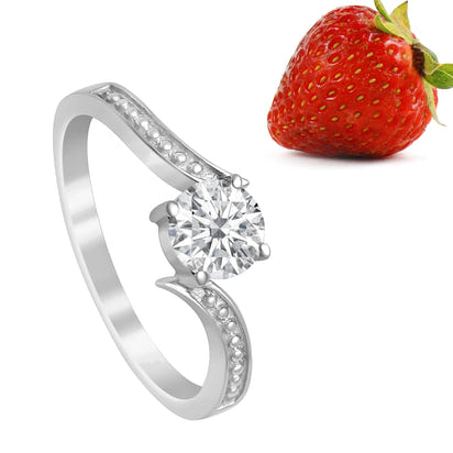 Moissanite Swirl Solitaire Ring – Sterling Silver