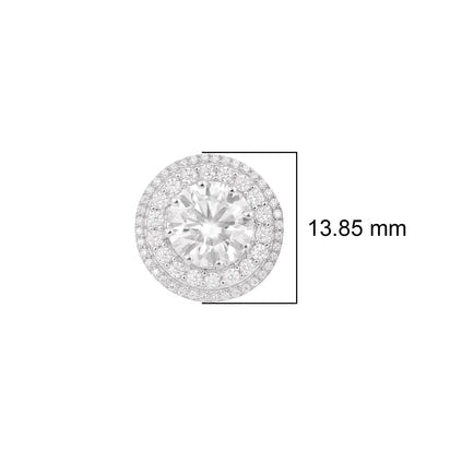 Moissanite Round Cluster Studs - Sterling Silver