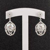 Moissanite Teardrop Dangle Earrings - Sterling Silver