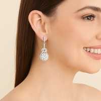 Moissanite Bow Drop Earrings - Sterling Silver