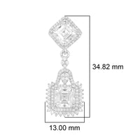 Moissanite Halo Asscher Earrings - Sterling Silver