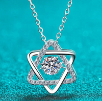 Moissanite Star of David Pendant Necklace -0.5 ct
