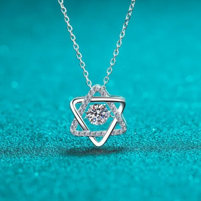 Moissanite Star of David Pendant Necklace -0.5 ct