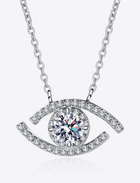 Moissanite Evil Eye Pendant Necklace -0.5 ct