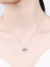 Moissanite Evil Eye Pendant Necklace -0.5 ct