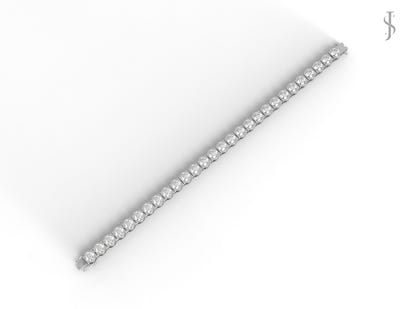 Bezel Set Moissanite Tennis Bracelet - Sterling Silver