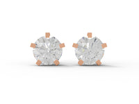 Moissanite Round Solitaire Stud Earrings - Sterling Silver