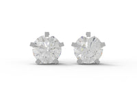 Moissanite Round Solitaire Stud Earrings - Sterling Silver