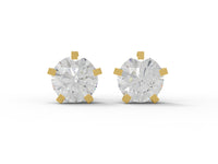 Moissanite Round Solitaire Stud Earrings - Sterling Silver