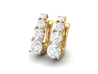 Moissanite 3.2 Ctw Hoop Earrings - 14K Yellow Gold
