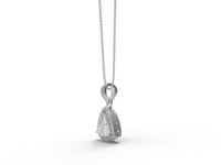 Moissanite Modern Trillion Halo Pendant - Sterling Silver