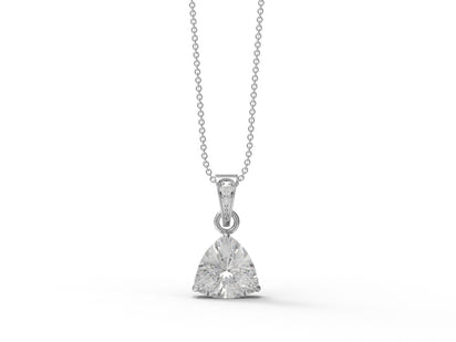 Moissanite Minimalist Trillion Pendant - Sterling Silver