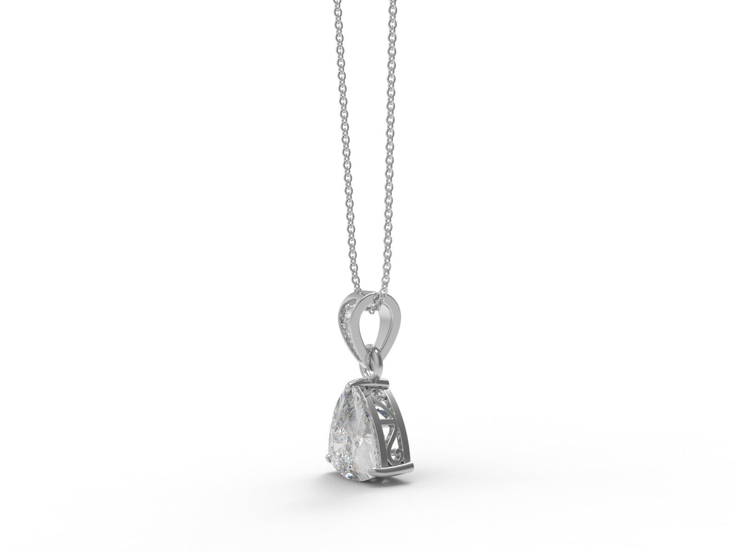 Moissanite Minimalist Trillion Pendant - Sterling Silver