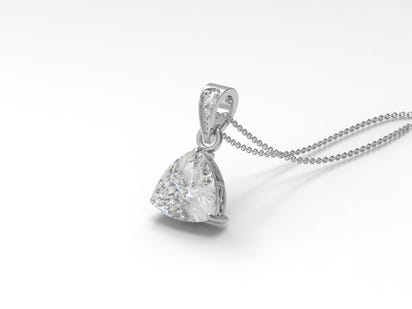Moissanite Minimalist Trillion Pendant - Sterling Silver