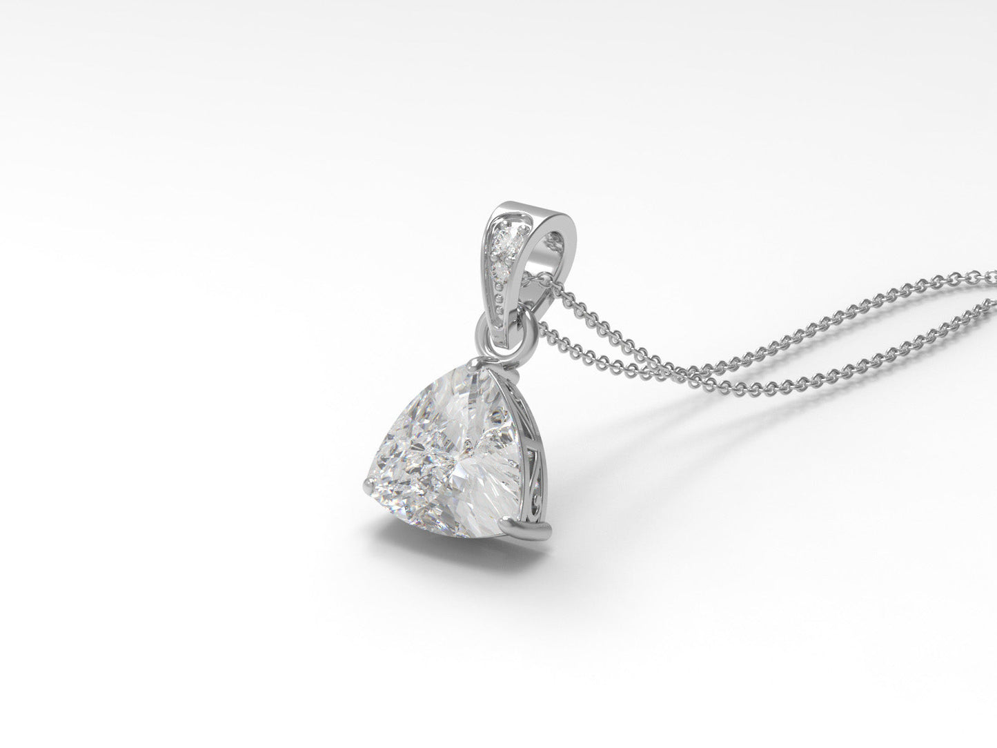 Moissanite Minimalist Trillion Pendant - Sterling Silver