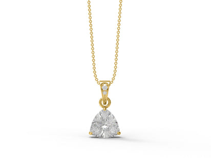 Moissanite Minimalist Trillion Pendant - Sterling Silver