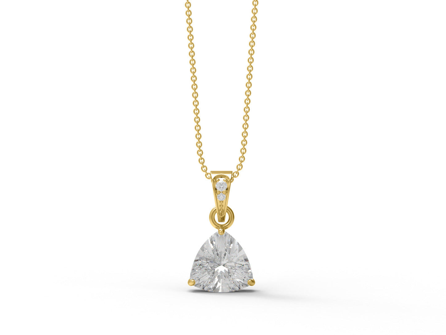 Moissanite Minimalist Trillion Pendant - Sterling Silver