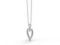 Moissanite Heart Outline Pendant - Sterling Silver