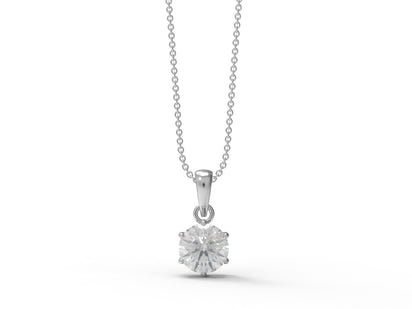 Moissanite Solitaire Pendant - 925 Sterling Silver