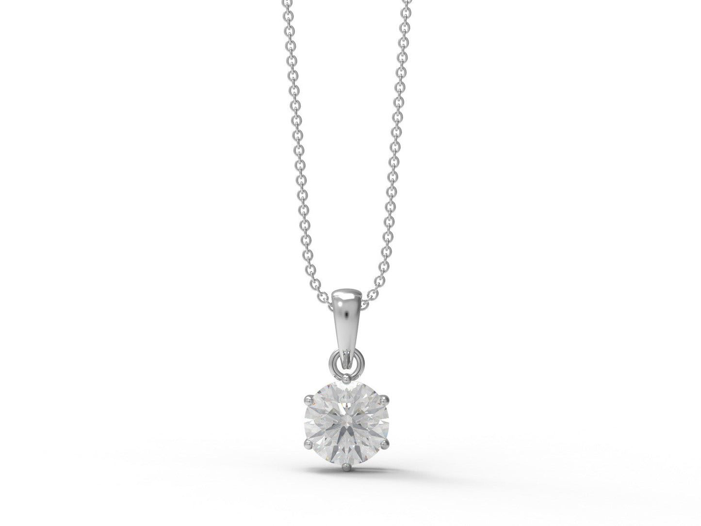 Moissanite Solitaire Pendant - 925 Sterling Silver