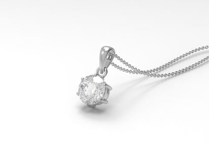 Moissanite Solitaire Pendant - 925 Sterling Silver