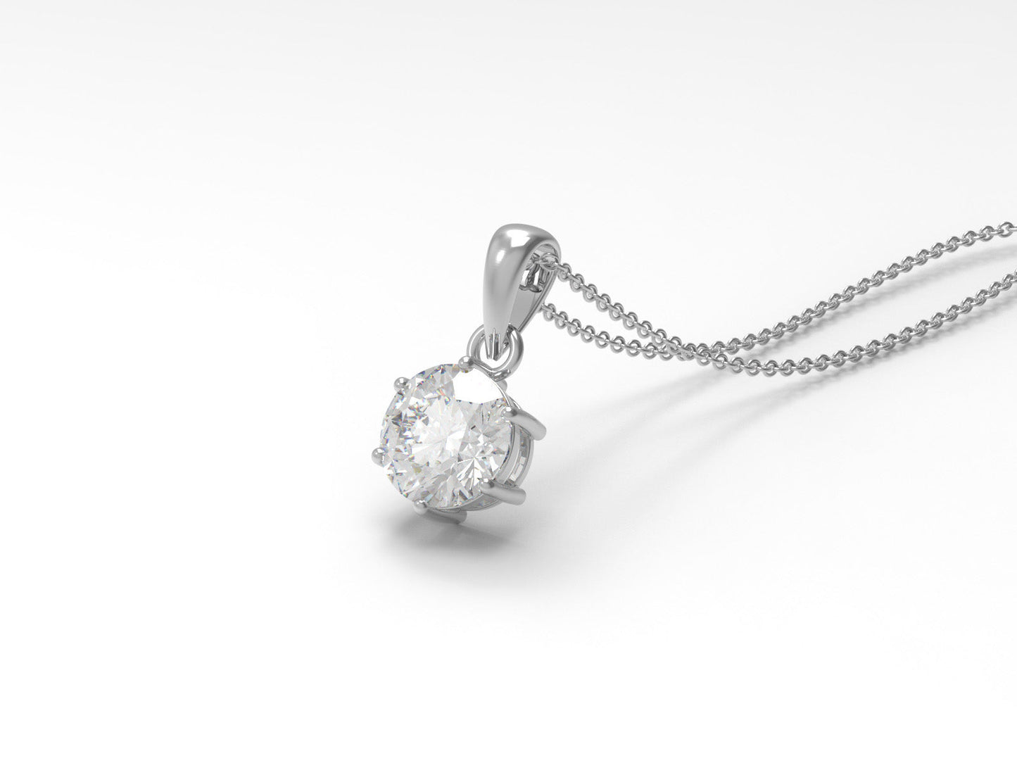 Moissanite Solitaire Pendant - 925 Sterling Silver