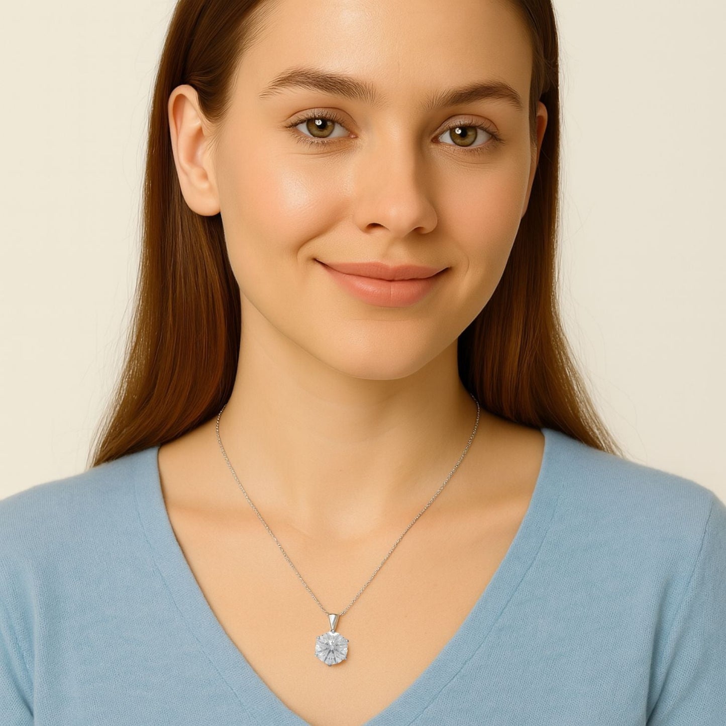 Moissanite Solitaire Pendant - 925 Sterling Silver