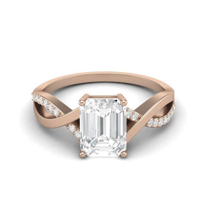 Moissanite Crisscross Pave Band Ring – Sterling Silver