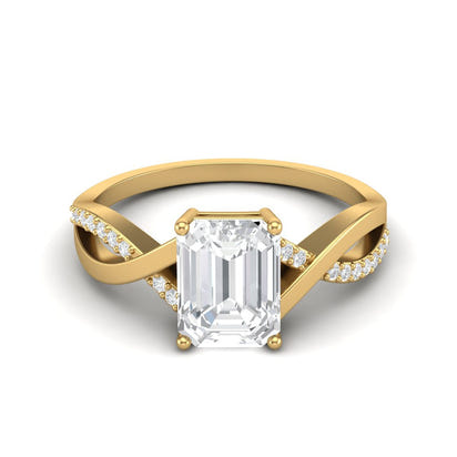 Moissanite Crisscross Pave Band Ring – Sterling Silver