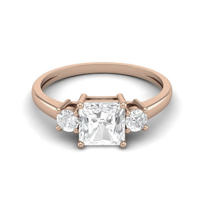 Moissanite Three-Stone Classic Ring – Sterling Silver