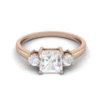Moissanite Three-Stone Classic Ring – Sterling Silver