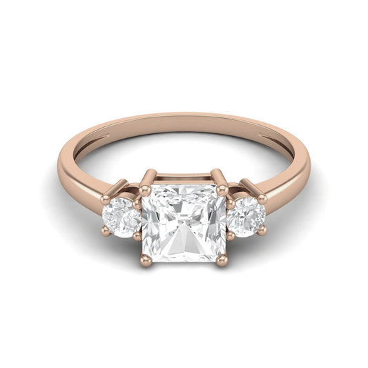 Moissanite Three-Stone Classic Ring – Sterling Silver
