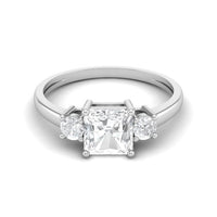 Moissanite Three-Stone Classic Ring – Sterling Silver