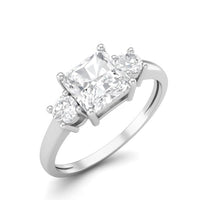 Moissanite Three-Stone Classic Ring – Sterling Silver
