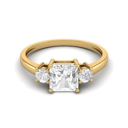 Moissanite Three-Stone Classic Ring – Sterling Silver
