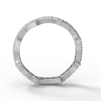 Moissanite Eternity Scalloped Crown Ring – Sterling Silver